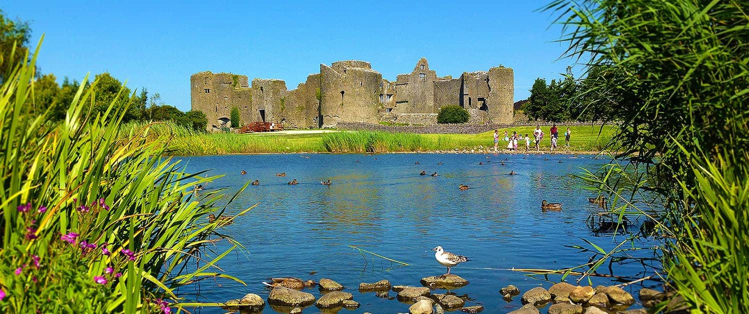 Roscommon Castle on sunny day